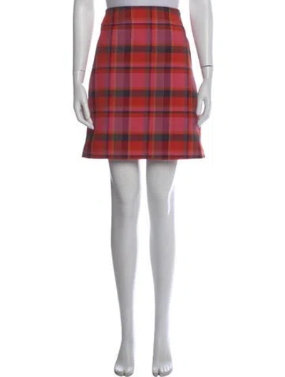 Pre-owned Akris Punto Wool Mini Skirt In Red