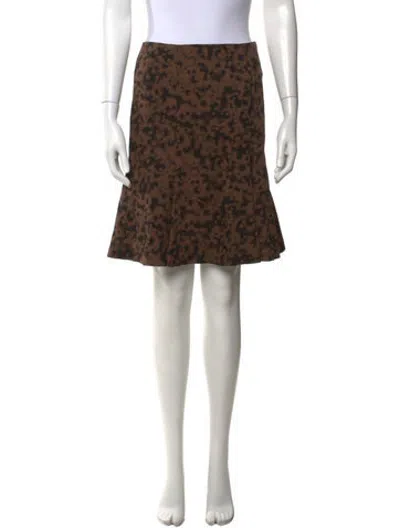 Pre-owned Akris Punto Wool Mini Skirt W/ Tags In Black/brown