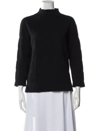 Pre-owned Akris Punto Wool Mock Neck Sweater In Black