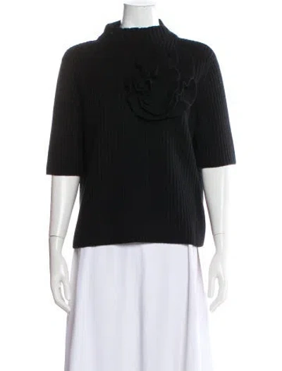 Pre-owned Akris Punto Wool Mock Neck Sweater In Black