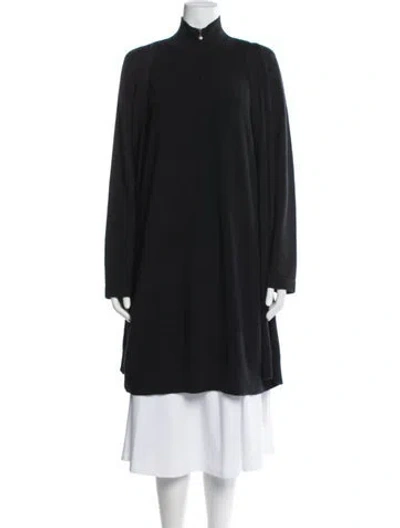 Pre-owned Akris Punto Wool Mock Neck Sweater In Black