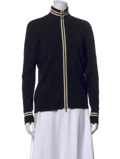 Pre-owned Akris Punto Wool Mock Neck Sweater In Black