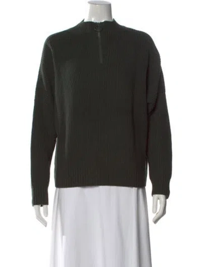 Pre-owned Akris Punto Wool Mock Neck Sweater In Green