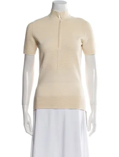 Pre-owned Akris Punto Wool Mock Neck Sweater In Neutral