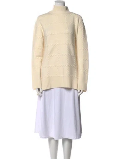 Pre-owned Akris Punto Wool Mock Neck Sweater In Neutral