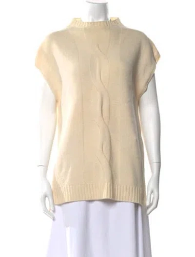 Pre-owned Akris Punto Wool Mock Neck Sweater In Neutral