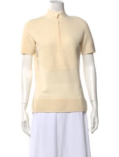 Pre-owned Akris Punto Wool Mock Neck Sweater In Neutral