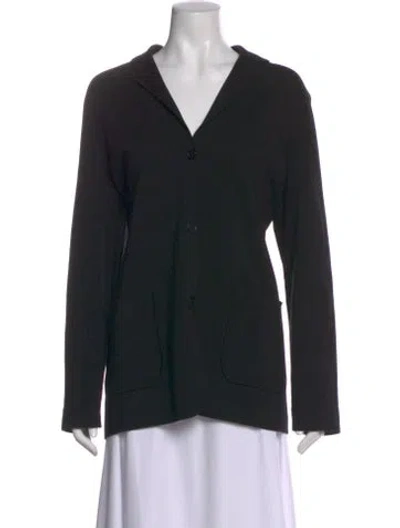 Pre-owned Akris Punto Wool Open Front Sweater In Black