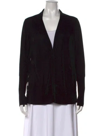 Pre-owned Akris Punto Wool Open Front Sweater In Black