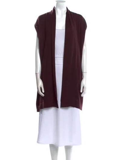 Pre-owned Akris Punto Wool Open Front Sweater In Burgundy