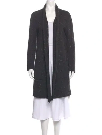 Pre-owned Akris Punto Wool Open Front Sweater In Gray