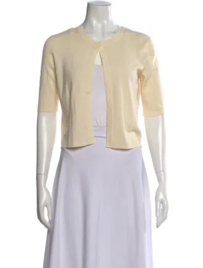 Pre-owned Akris Punto Wool Open Front Sweater In Neutral