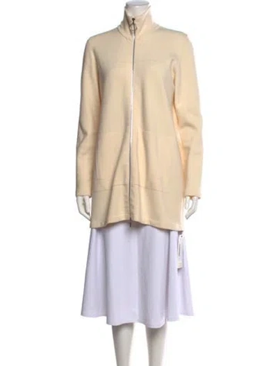 Pre-owned Akris Punto Wool Open Front Sweater In Neutrals