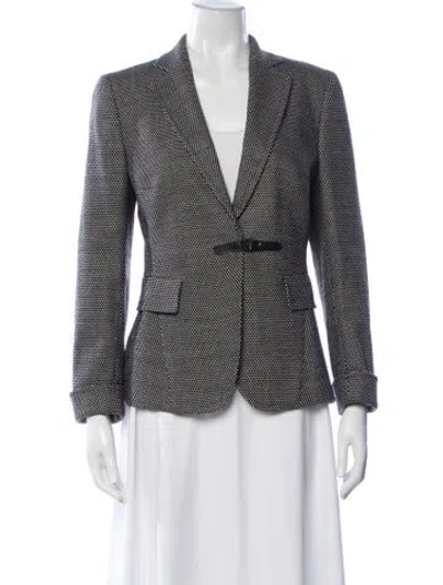 Pre-owned Akris Punto Wool Patterned Blazer In Blue