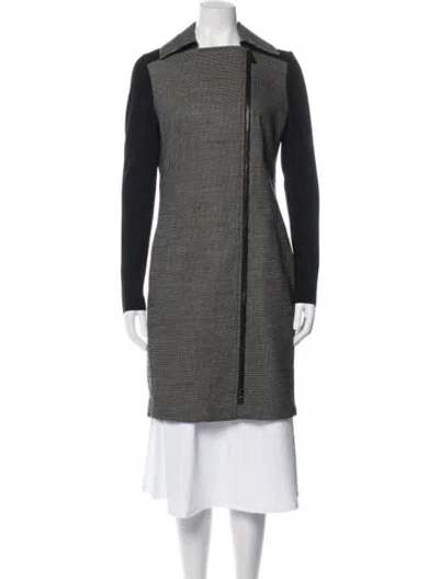 Pre-owned Akris Punto Wool Patterned Coat In Black