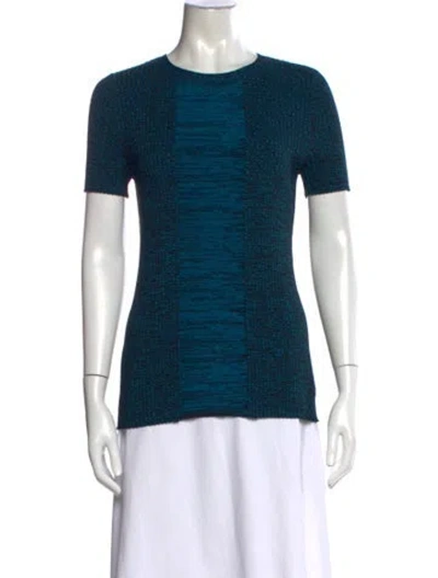 Pre-owned Akris Punto Wool Patterned Sweater In Blue