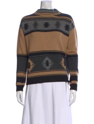 Pre-owned Akris Punto Wool Patterned Sweater In Brown