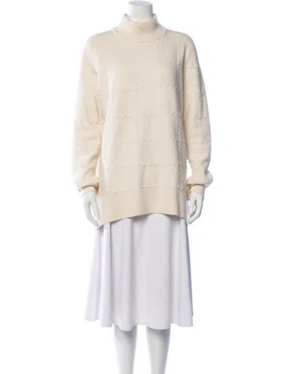 Pre-owned Akris Punto Wool Patterned Sweater In Neutrals