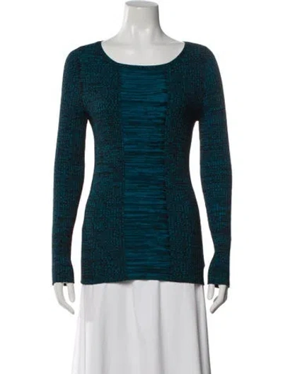 Pre-owned Akris Punto Wool Patterned Top In Blue
