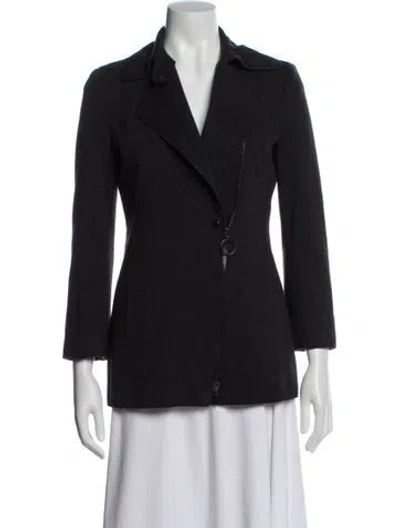 Pre-owned Akris Punto Wool Peacoat In Black