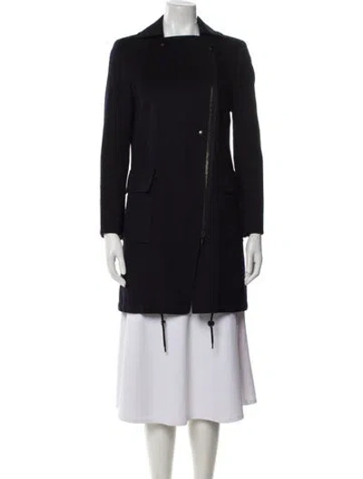 Pre-owned Akris Punto Wool Peacoat In Blue