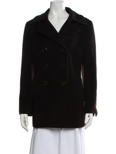 Pre-owned Akris Punto Wool Peacoat In Brown