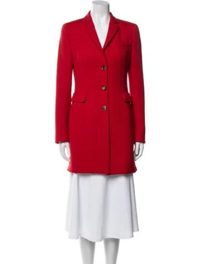 Pre-owned Akris Punto Wool Peacoat In Red