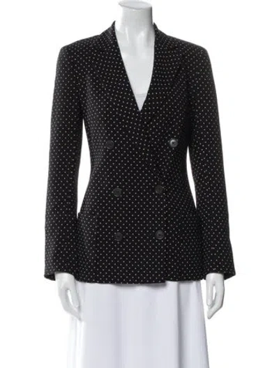 Pre-owned Akris Punto Wool Polka Dot Print Blazer In Black