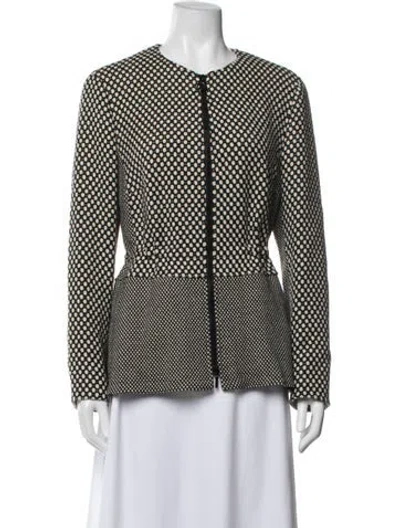 Pre-owned Akris Punto Wool Polka Dot Print Jacket In Multicolor