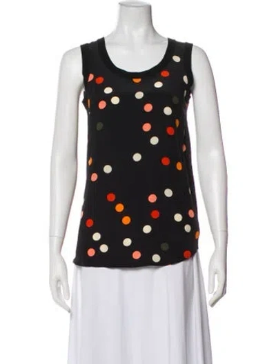 Pre-owned Akris Punto Wool Polka Dot Print Top In Black