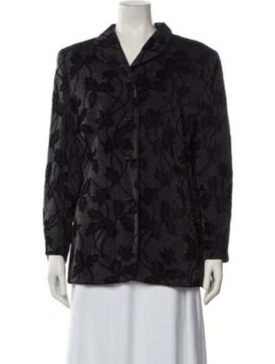 Pre-owned Akris Punto Wool Printed Blazer In Black