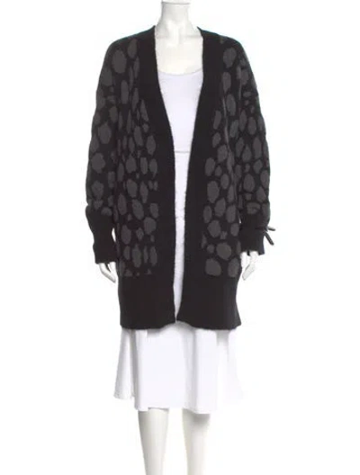 Pre-owned Akris Punto Wool Printed Sweater In Black