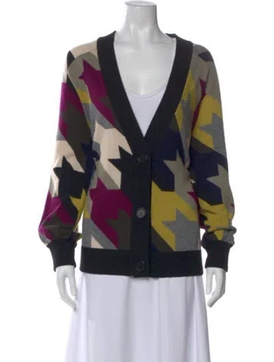 Pre-owned Akris Punto Wool Printed Sweater In Black