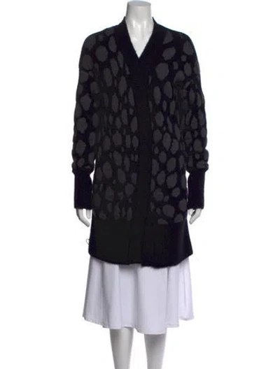 Pre-owned Akris Punto Wool Printed Sweater In Black