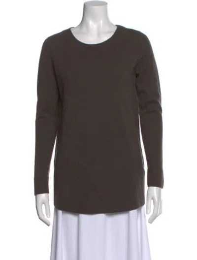 Pre-owned Akris Punto Wool Scoop Neck Sweater In Brown
