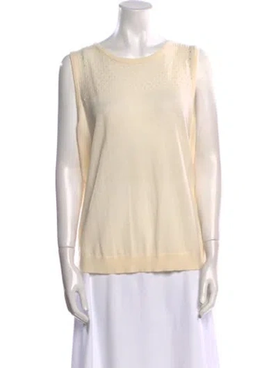 Pre-owned Akris Punto Wool Scoop Neck Sweater In Neutral