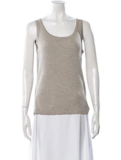 Pre-owned Akris Punto Wool Scoop Neck Sweater In Neutral