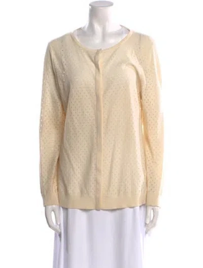 Pre-owned Akris Punto Wool Scoop Neck Sweater In Neutral