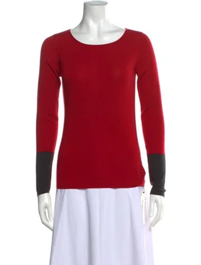 Pre-owned Akris Punto Wool Scoop Neck Sweater In Pink
