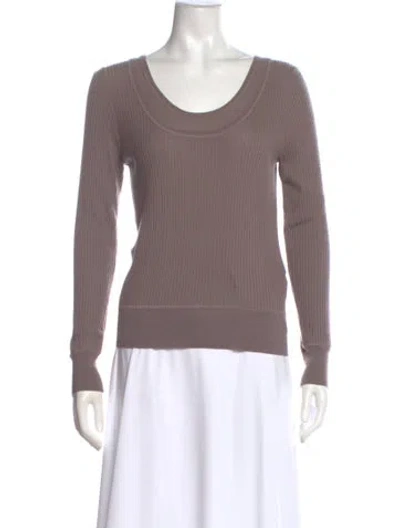 Pre-owned Akris Punto Wool Scoop Neck Sweater W/ Tags In Purple