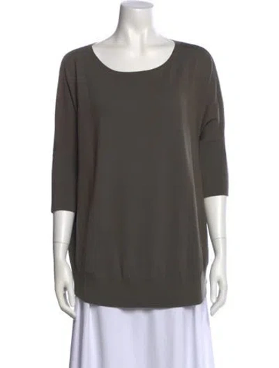 Pre-owned Akris Punto Wool Scoop Neck T-shirt In Neutral