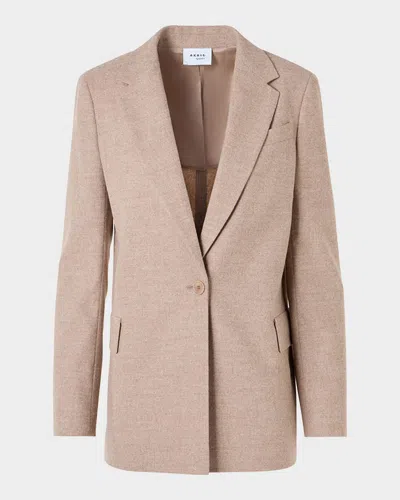 Akris Punto Wool Single-breasted Boyfriend Blazer Jacket In Pink
