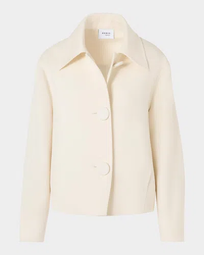 Akris Punto Wool Single-breasted Short Jacket In Neutral