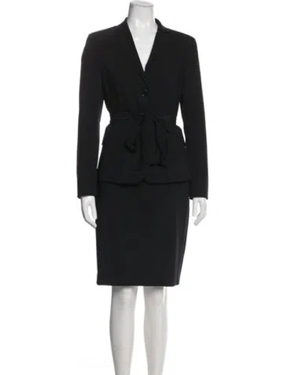 Pre-owned Akris Punto Wool Skirt Suit In Black