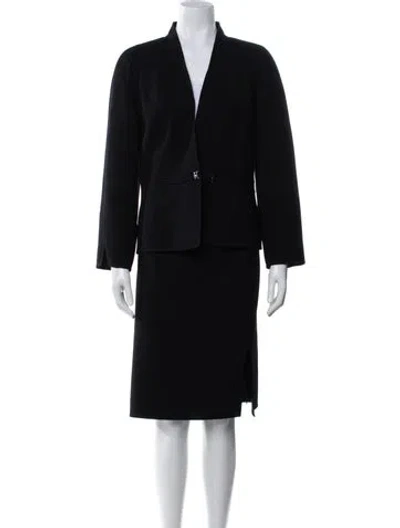 Pre-owned Akris Punto Wool Skirt Suit In Black