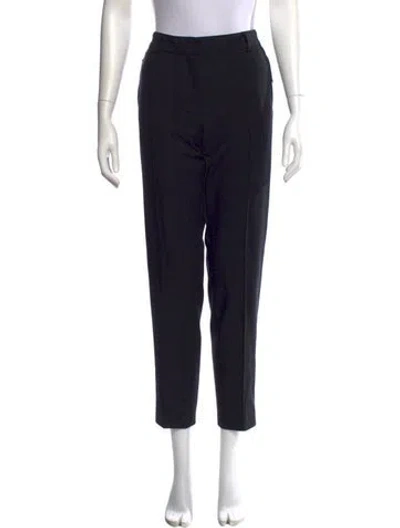 Pre-owned Akris Punto Wool Straight Leg Pants In Black