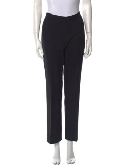 Pre-owned Akris Punto Wool Straight Leg Pants In Black
