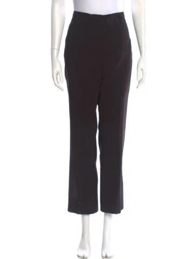 Pre-owned Akris Punto Wool Straight Leg Pants In Black