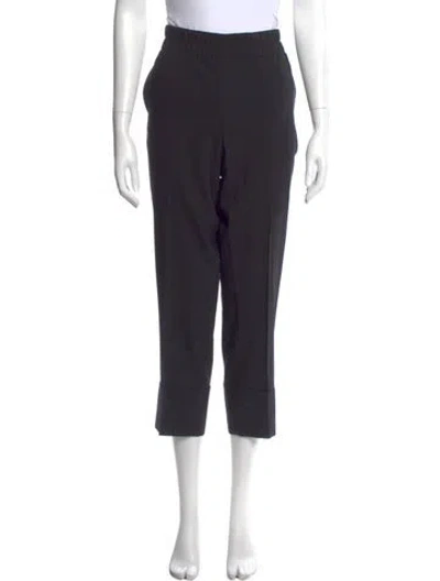 Pre-owned Akris Punto Wool Straight Leg Pants In Black