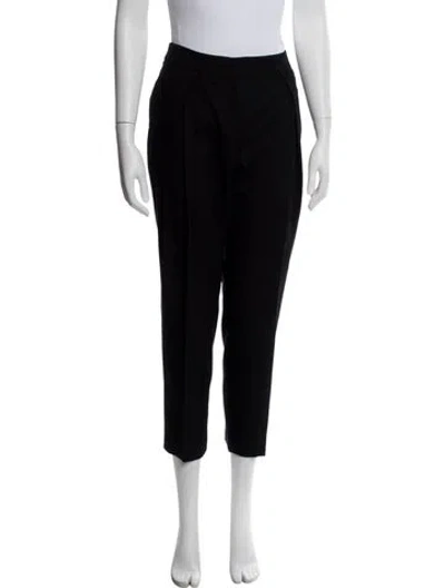 Pre-owned Akris Punto Wool Straight Leg Pants In Black